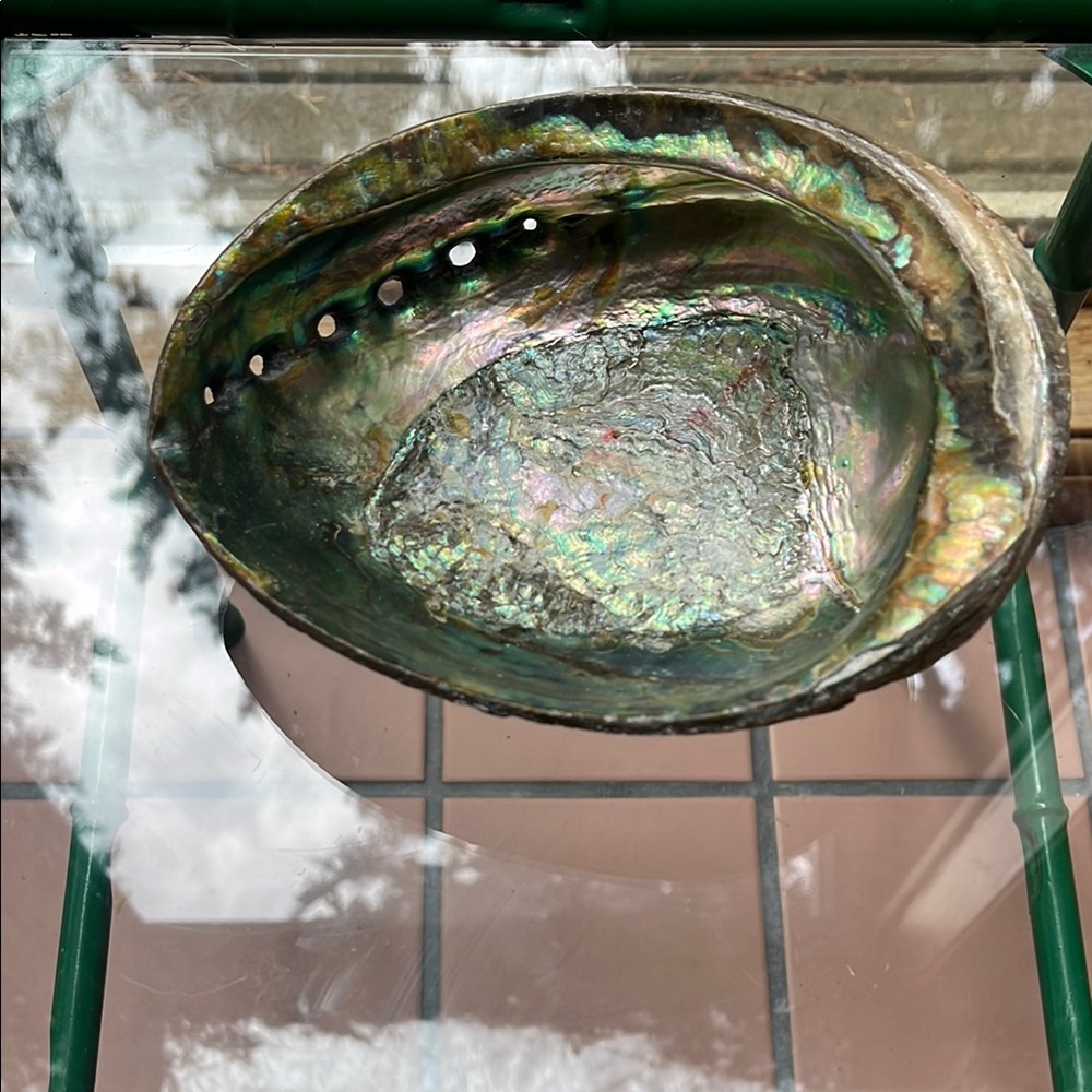 Green and Blue Ceramic Art Piece with Iridescent Finish